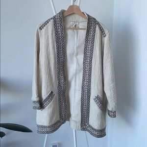 Joie Boucle Embroidered sweater jacket